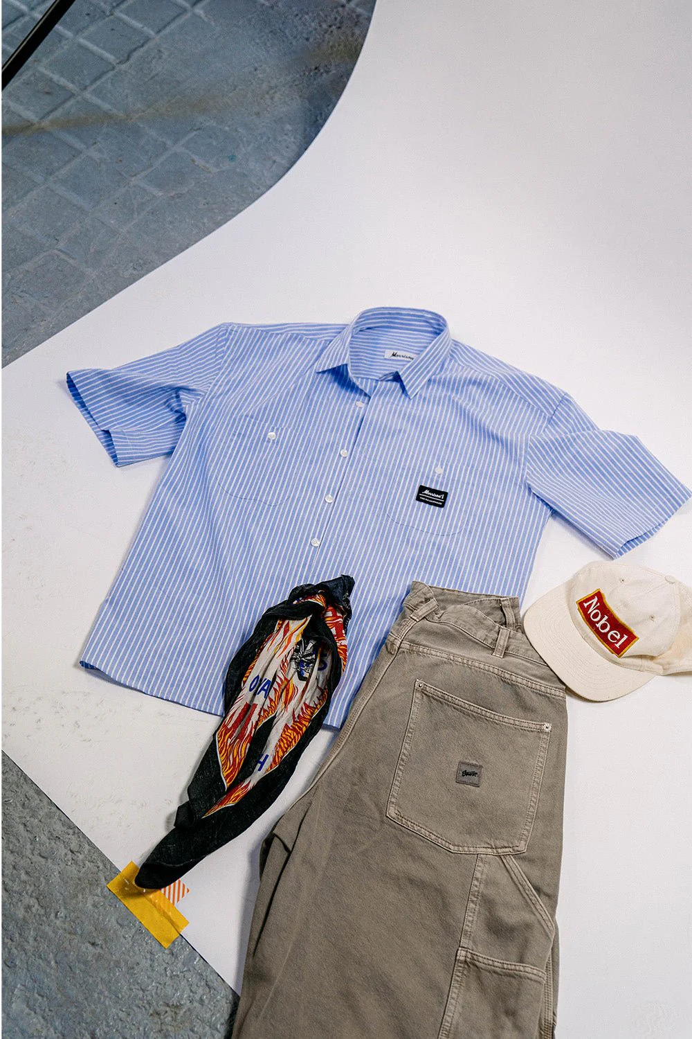 Blue and White Worker Shirt - Image 3