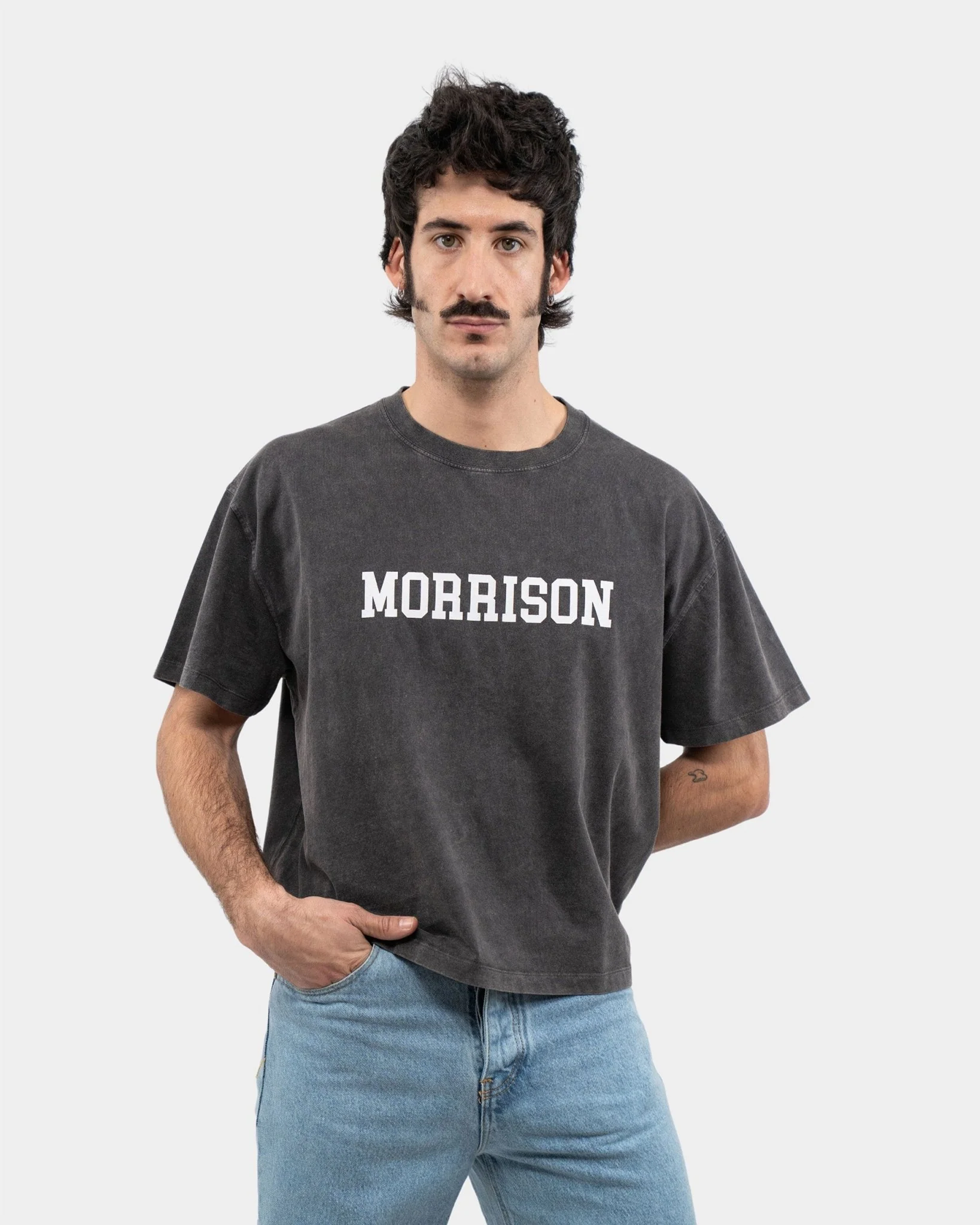 COLLEGE BLACK BOXY TEE - Image 7