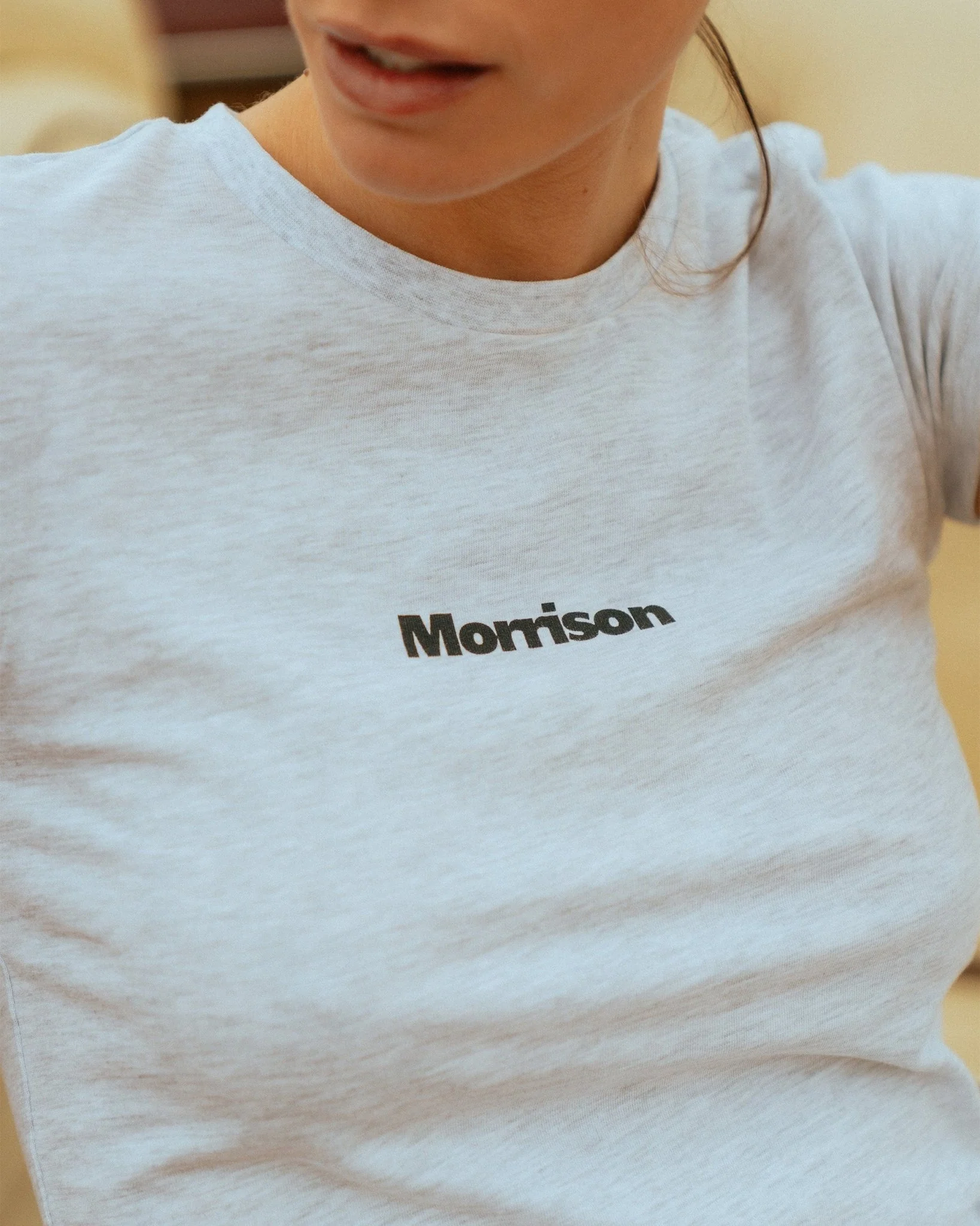 PEACH GREY SLIM CROP TEE - Image 8