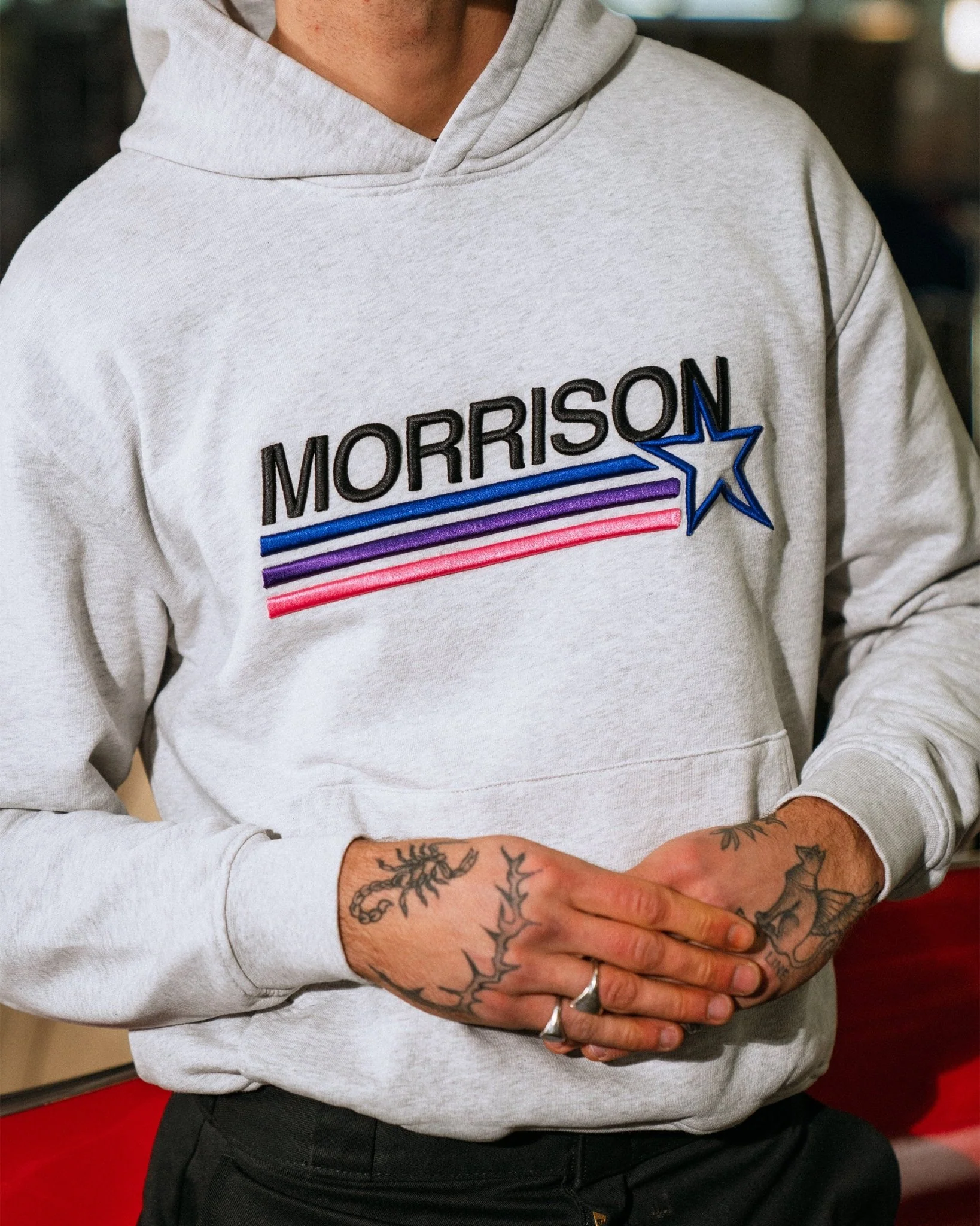 STAR GREY HOODIE - Image 4